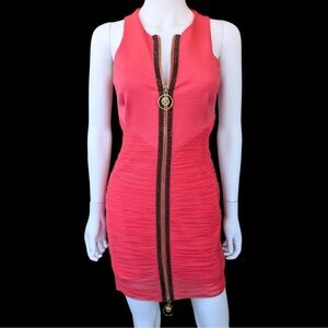 Versace crystal embellished pink mini dress - size EU40